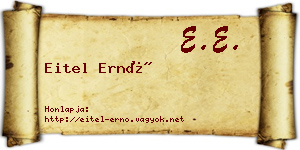 Eitel Ernő névjegykártya